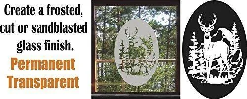 Deer Buck Hunting DIY Etched Glass Vinyl Privacy Film