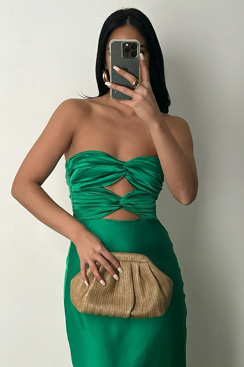 MICH SLIP DRESS - EMERALD