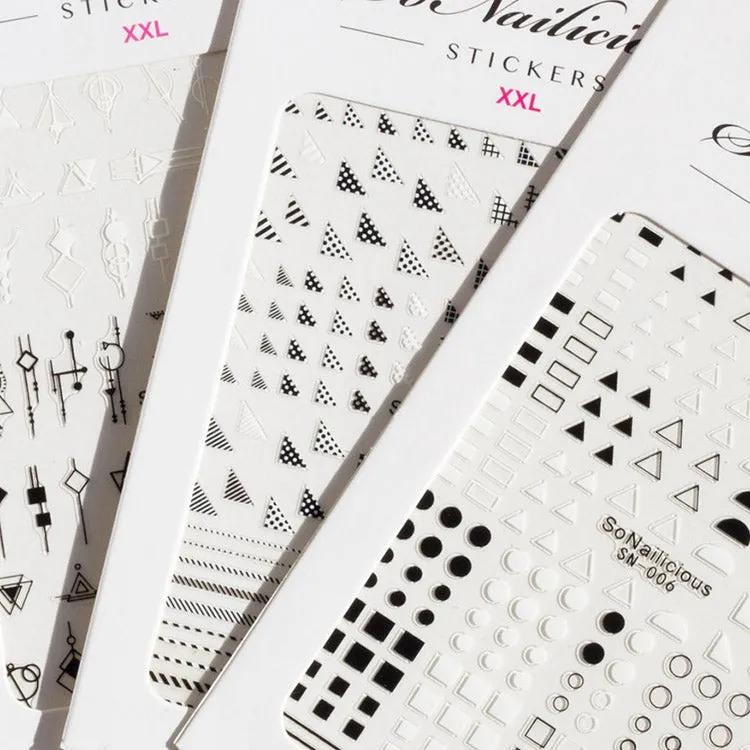 Minimal Art Deco Nail Stickers - 010 XXL
